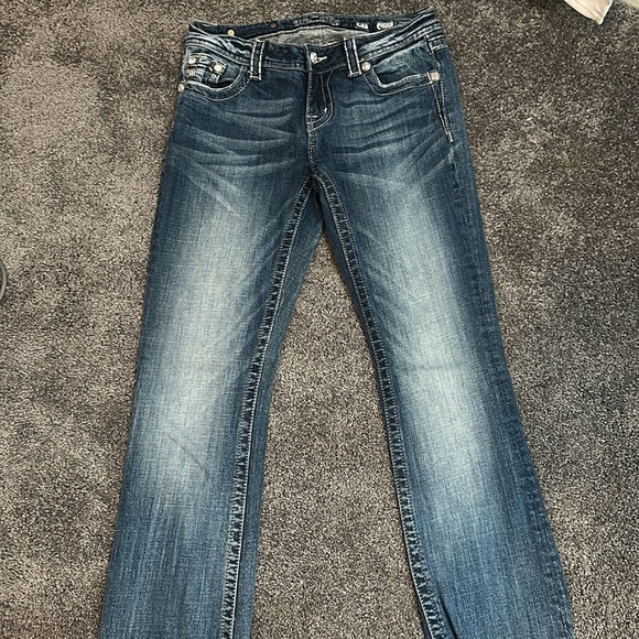 Miss Me Blue Easy Boot Jeans with Embroidered Details - Picture 2 of 3